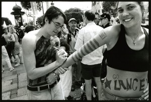 Today was the first day of the Tour de France. Lance Armstrong finished fourth in the prologue. Here's a couple of photos from the Champs-Élysee in 2003 when Lance won his fifth tour! GO LANCE!!!