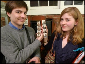 The photo booth was popular.