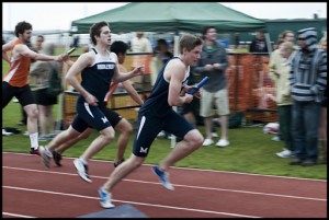 A shout out to Cooper and the Middlebury Track and Field team. They were "out west" in San Diego for spring break training and competing in two invitational meets. Here's the 4x400 team on their way to winning their heat.