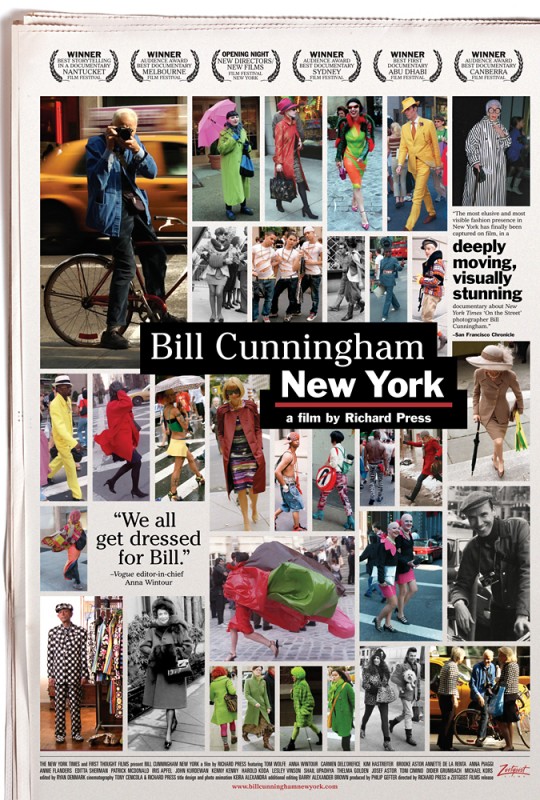 Bill Cunningham, eighty-three year old, bicycle riding, New York fashion photographer is lovingly profiled in this documentary film by Richard Press. If you like photography, have an interest in fashion and enjoy a well told story run to see this movie!