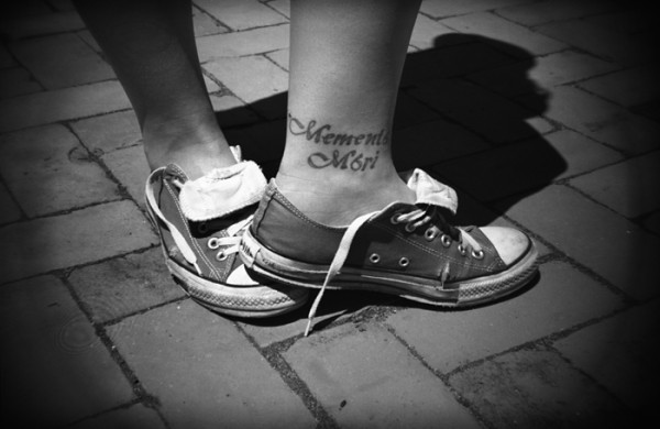 I was testing out a new Holga 135BC the other day. I liked Izzy's Converse and her tattoo. It's Latin meaning "remember your mortality". She thinks of it as a reminder to live each day.  